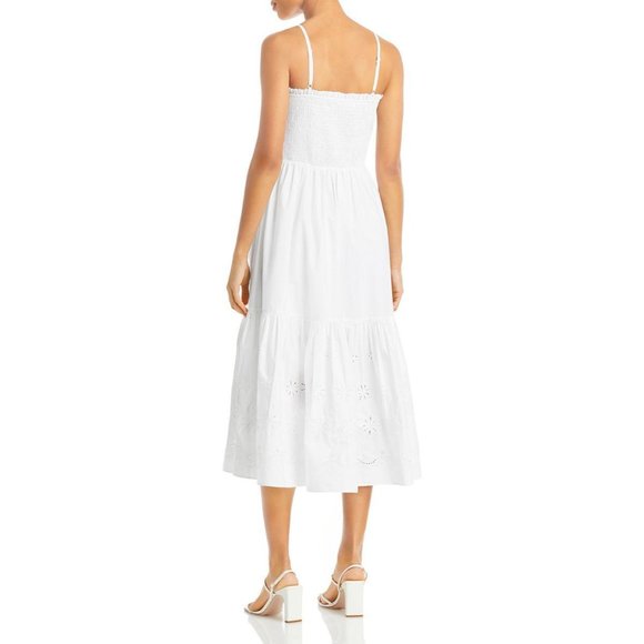 AQUA Sleeveless Smocked Eyelet Dress - Picture 2 of 2